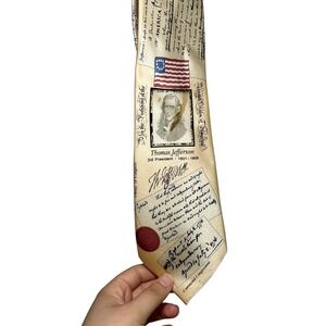 Museum Artifacts All Silk Tie Thomas Jefferson Americana USA History President